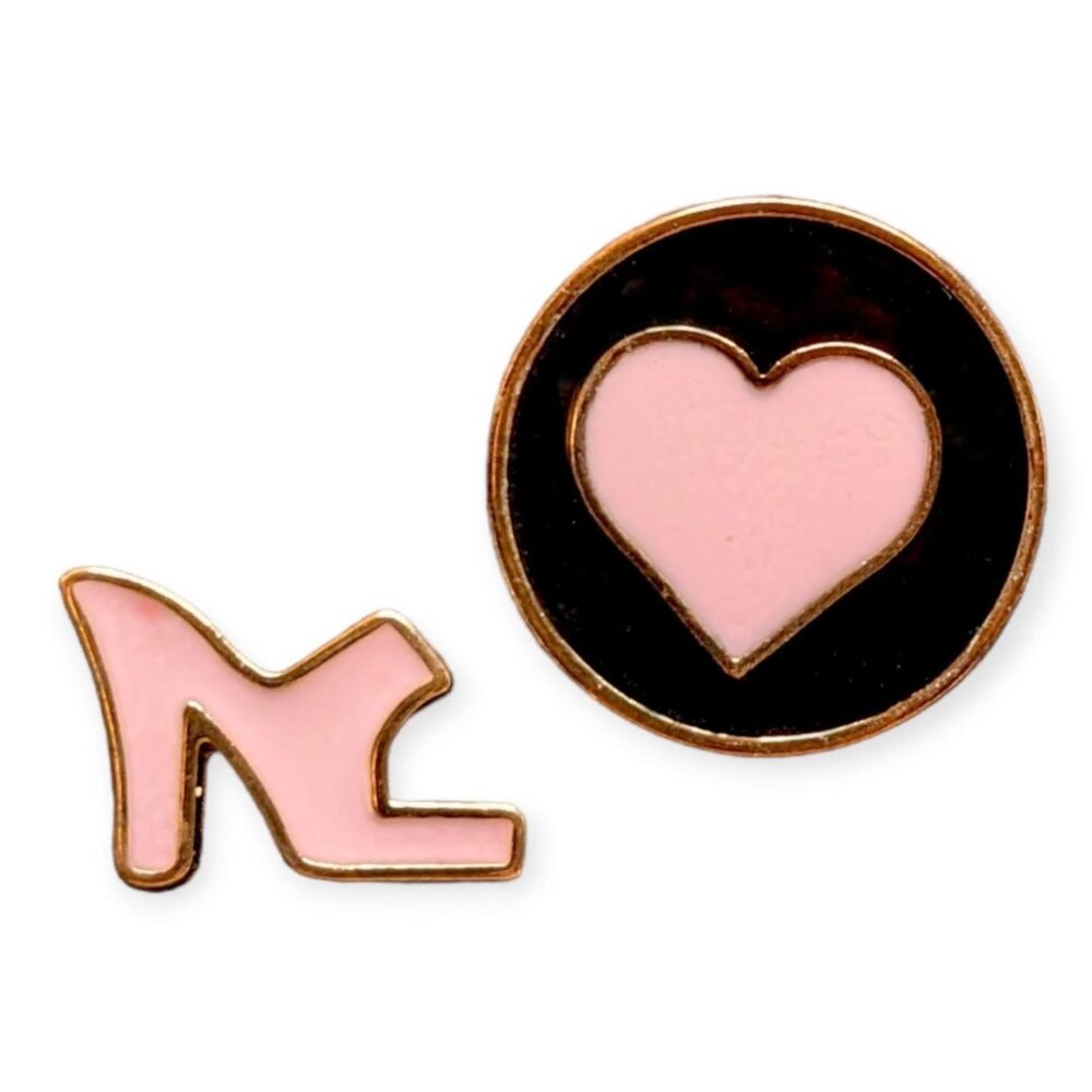 Barbie Mattel Enamel Pins: Pink Shoe and Heart
